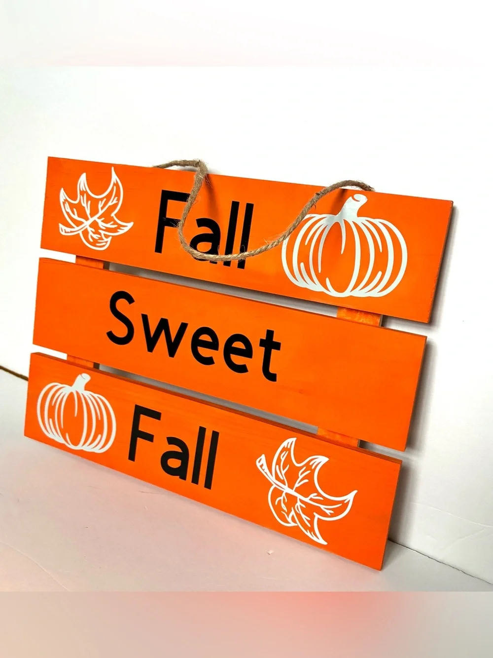 Fall Sweet Fall Orange Wooden Hanging Sign